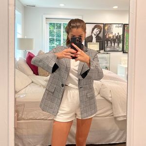 B&W Plaid Blazer - image 1